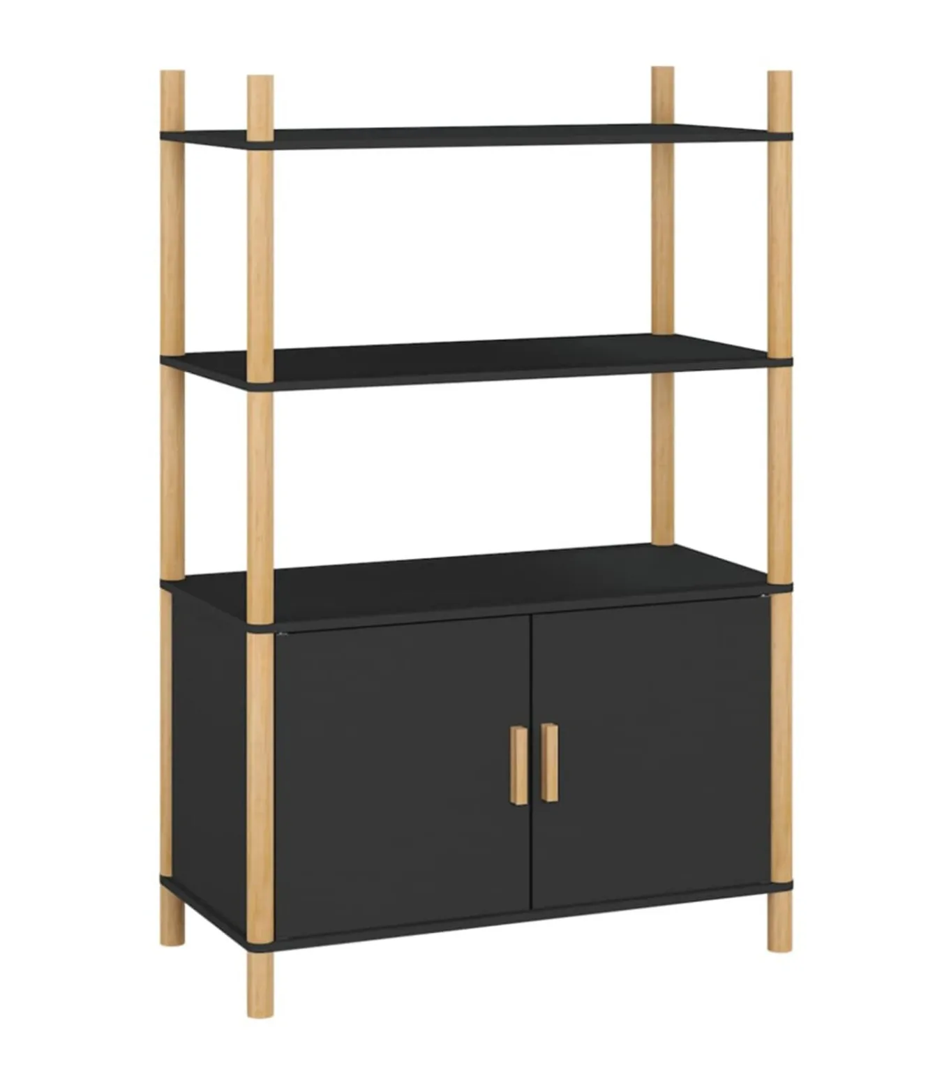 Hoge kast 80x40x121 cm bewerkt hout zwart