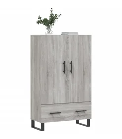 Hoge kast 69,5x31x115 cm bewerkt hout grijs sonoma eikenkleurig