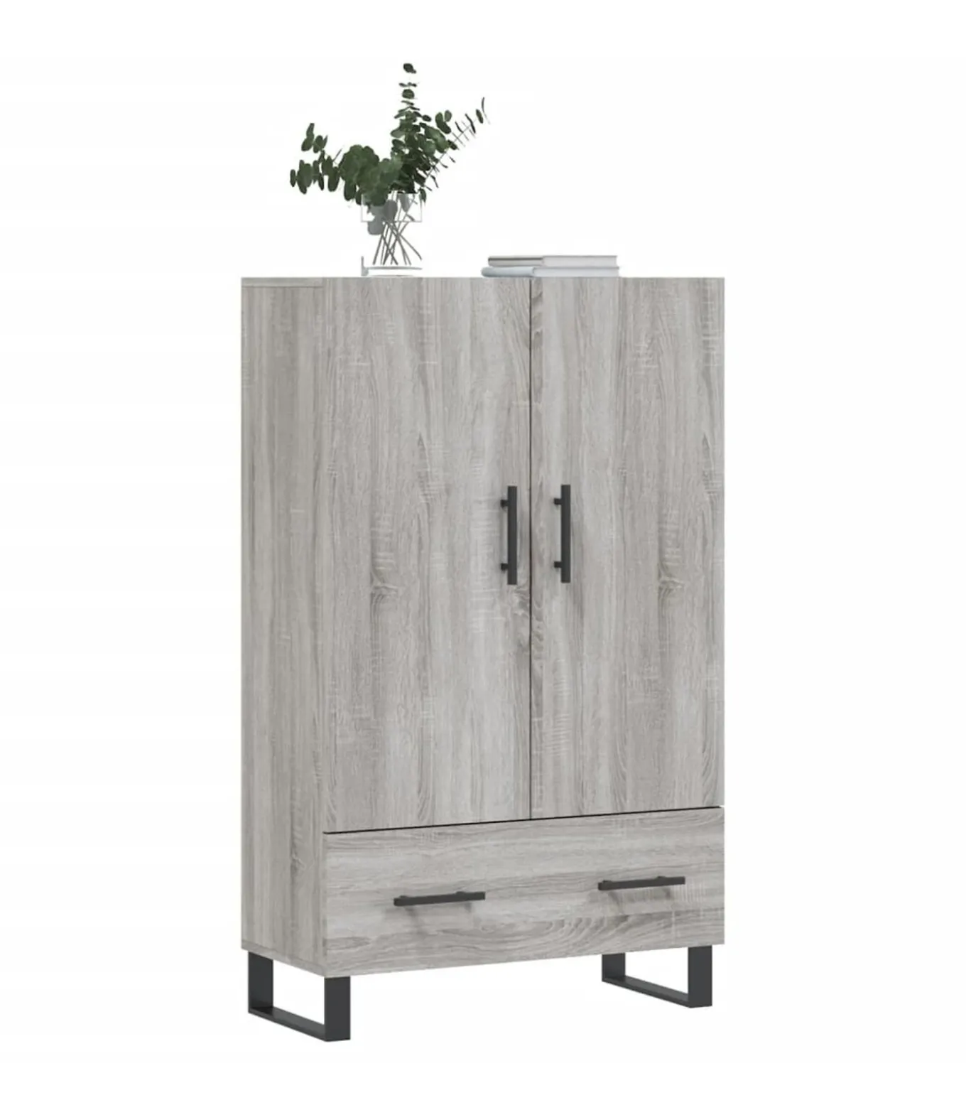 Hoge kast 69,5x31x115 cm bewerkt hout grijs sonoma eikenkleurig