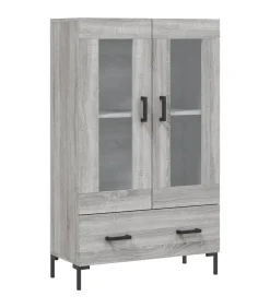 Hoge kast 69,5x31x115 cm bewerkt hout grijs sonoma eikenkleurig