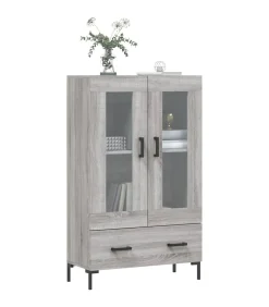 Hoge kast 69,5x31x115 cm bewerkt hout grijs sonoma eikenkleurig