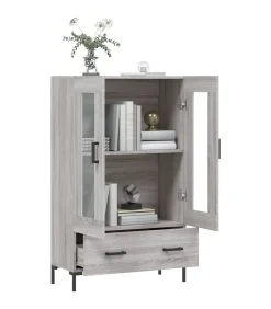 Hoge kast 69,5x31x115 cm bewerkt hout grijs sonoma eikenkleurig
