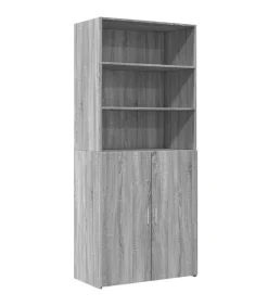 Hoge kast 80x42,5x185 cm bewerkt hout grijs sonoma eikenkleurig