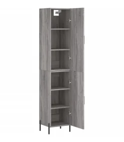 Hoge kast 34,5x34x180 cm bewerkt hout grijs sonoma eikenkleurig