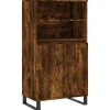 Hoge kast 60x36x110 cm bewerkt hout gerookt eikenkleurig