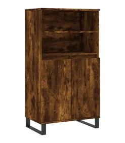 Hoge kast 60x36x110 cm bewerkt hout gerookt eikenkleurig