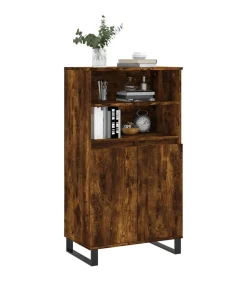 Hoge kast 60x36x110 cm bewerkt hout gerookt eikenkleurig