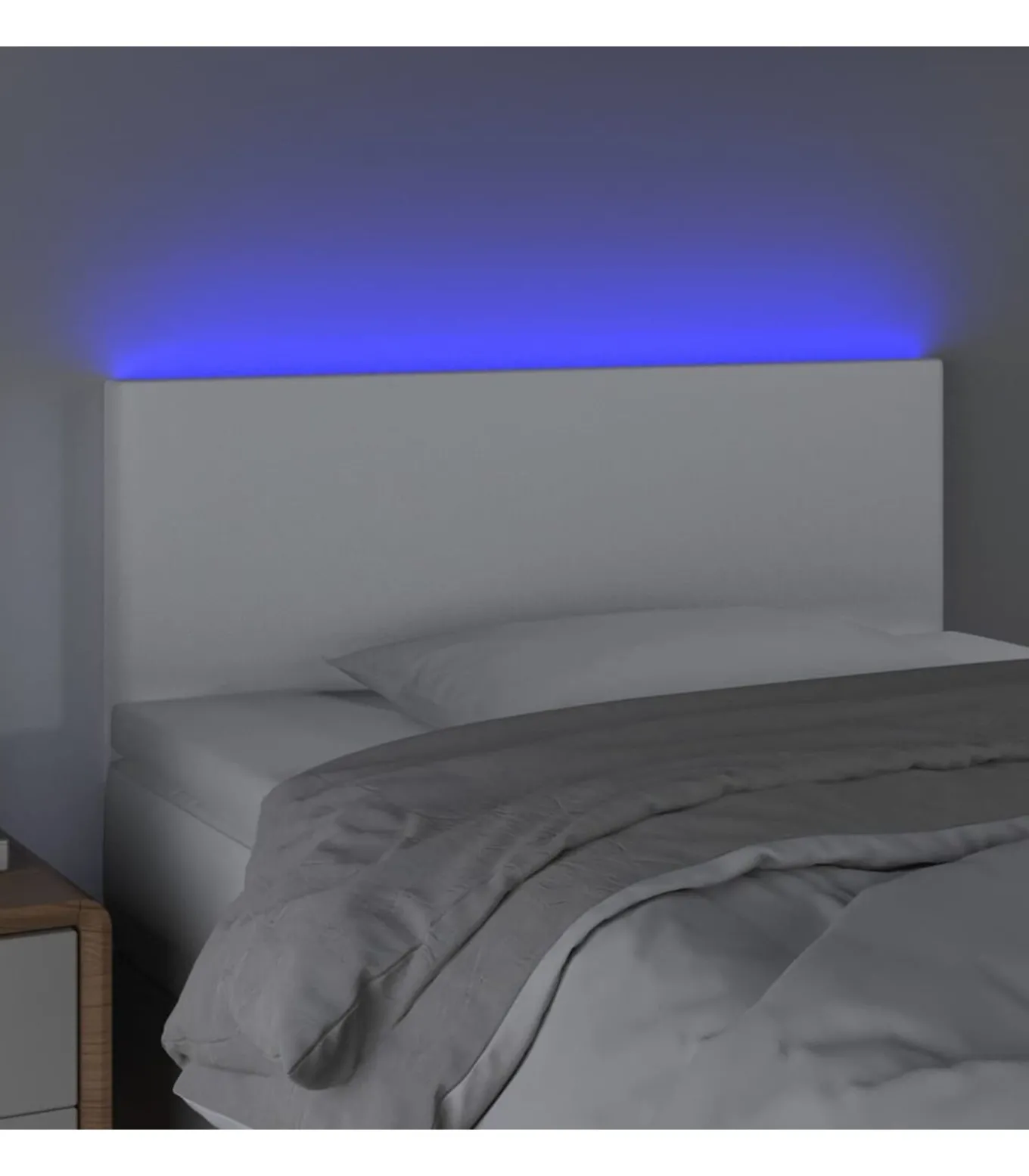 Hoofdbord LED 80x5x78/88 cm kunstleer wit