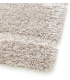 Hoogpolig vloerkleed met taupe geometrisch patroon 120 x 170 cm