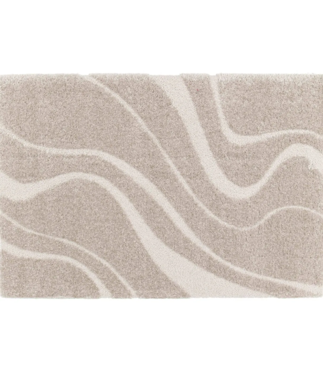 Hoogpolig vloerkleed met golvend patroon in taupe 120 x 170 cm