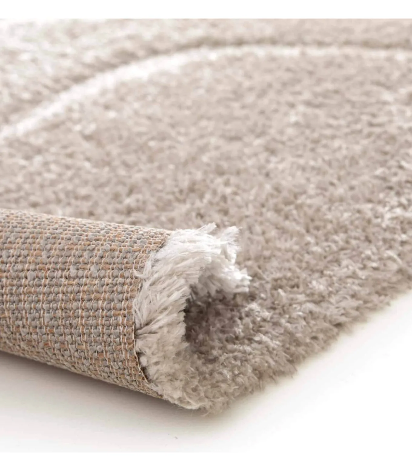 Hoogpolig vloerkleed met golvend patroon in taupe 120 x 170 cm