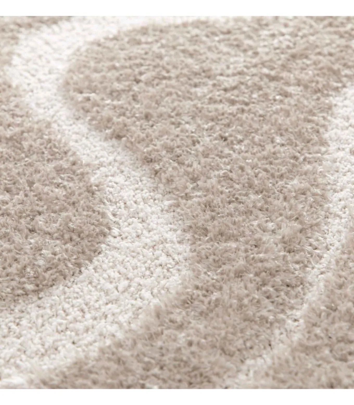 Hoogpolig vloerkleed met golvend patroon in taupe 120 x 170 cm