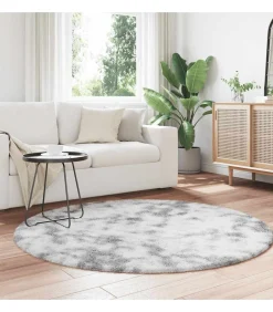 Hoogpolig vloerkleed NAVARRA 160x160 cm polyester zilvergrijs