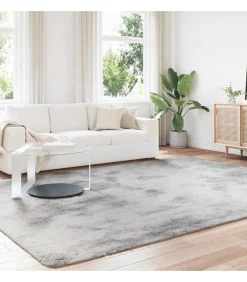 Hoogpolig vloerkleed NAVARRA 240x340 cm polyester lichtgrijs