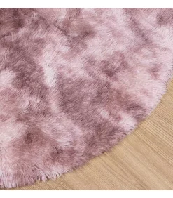 Hoogpolig vloerkleed NAVARRA 120x120 cm polyester stoffig roze