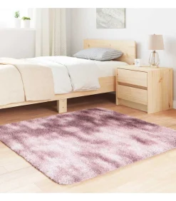 Hoogpolig vloerkleed NAVARRA 120x120 cm polyester stoffig roze
