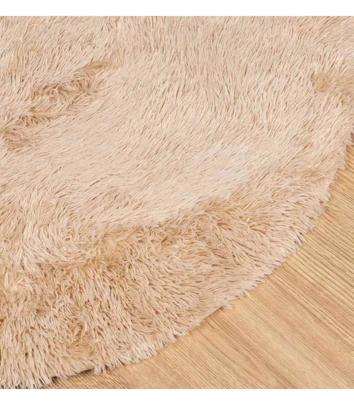 Hoogpolig vloerkleed NAVARRA 240x240 cm polyester beige