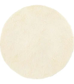 Hoogpolig vloerkleed NAVARRA 120x120 cm polyester crèmekleurig