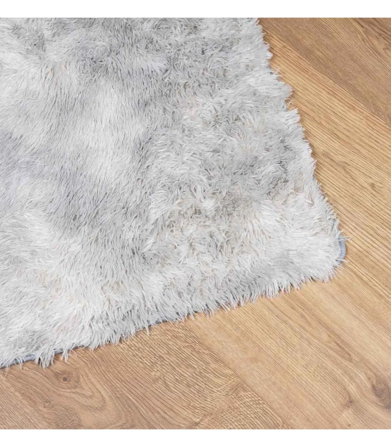 Hoogpolig vloerkleed NAVARRA 240x340 cm polyester zilvergrijs