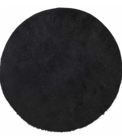 Hoogpolig vloerkleed NAVARRA 120x120 cm polyester zwart