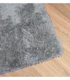 Hoogpolig vloerkleed NAVARRA 80x150 cm polyester lichtgrijs