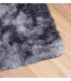 Hoogpolig vloerkleed NAVARRA 130x200 cm polyester donkergrijs