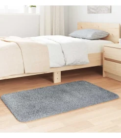 Hoogpolig vloerkleed NAVARRA 60x100 cm polyester lichtgrijs