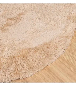 Hoogpolig vloerkleed NAVARRA 200x200 cm polyester beige