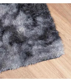 Hoogpolig vloerkleed NAVARRA 80x150 cm polyester donkergrijs