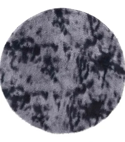 Hoogpolig vloerkleed NAVARRA 240x240 cm polyester donkergrijs