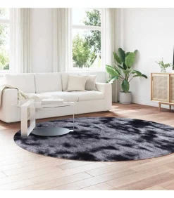 Hoogpolig vloerkleed NAVARRA 240x240 cm polyester donkergrijs