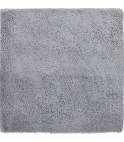 Hoogpolig vloerkleed NAVARRA 200x200 cm polyester lichtgrijs