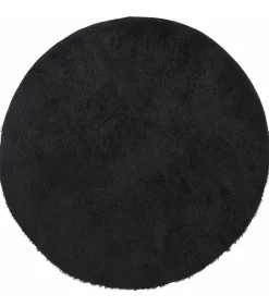 Hoogpolig vloerkleed NAVARRA 200x200 cm polyester zwart