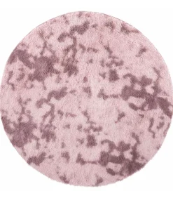 Hoogpolig vloerkleed NAVARRA 240x240 cm polyester stoffig roze