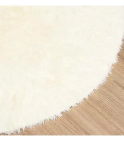 Hoogpolig vloerkleed NAVARRA 160x160 cm polyester crèmekleurig