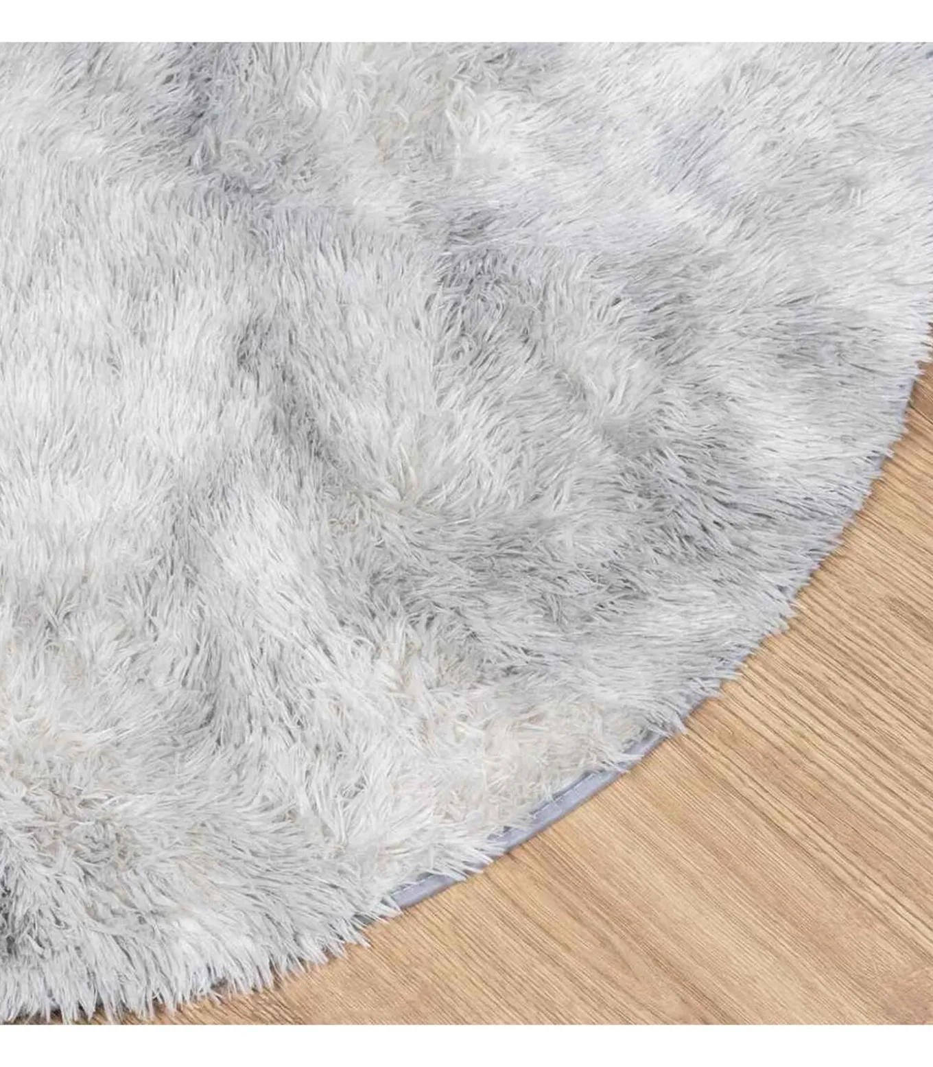 Hoogpolig vloerkleed NAVARRA 100x100 cm polyester zilvergrijs