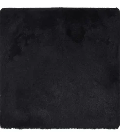 Hoogpolig vloerkleed NAVARRA 120x120 cm polyester zwart