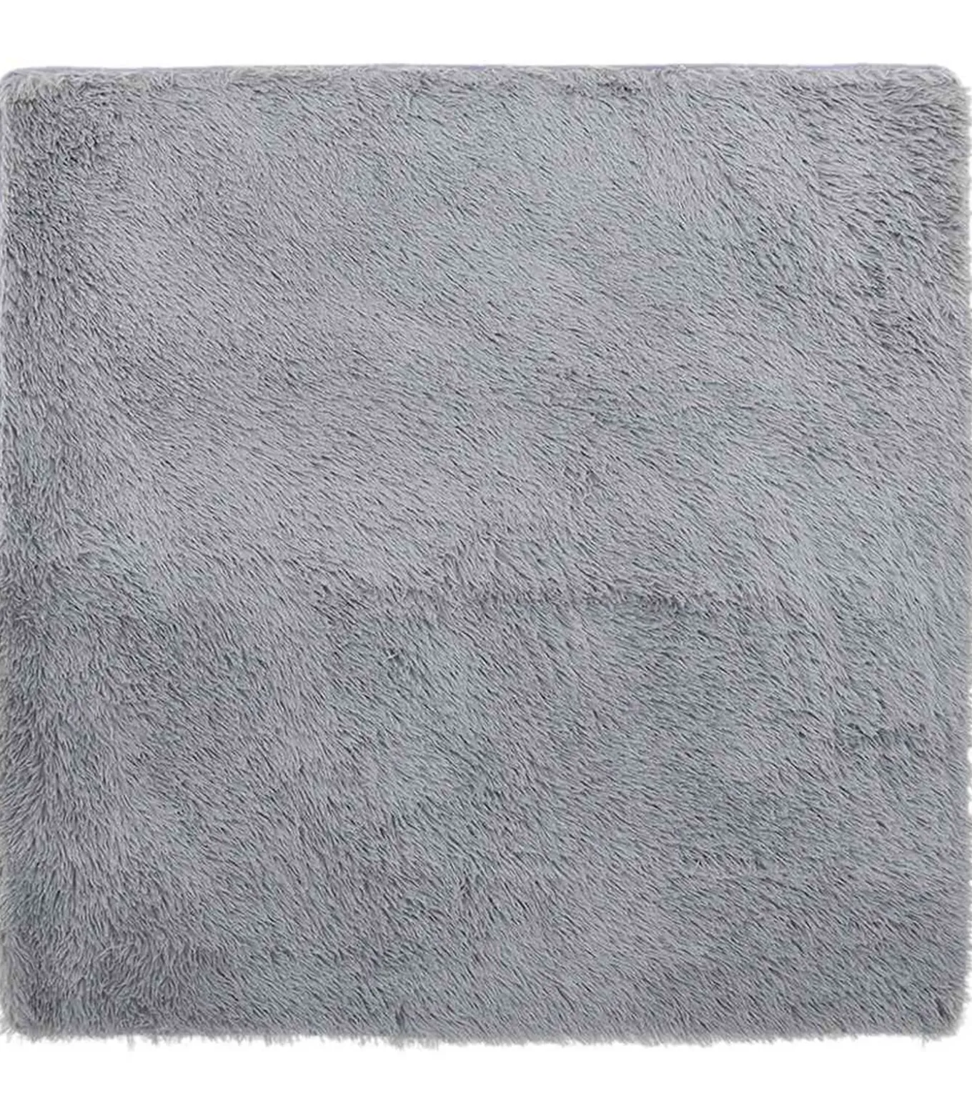 Hoogpolig vloerkleed NAVARRA 120x120 cm polyester lichtgrijs