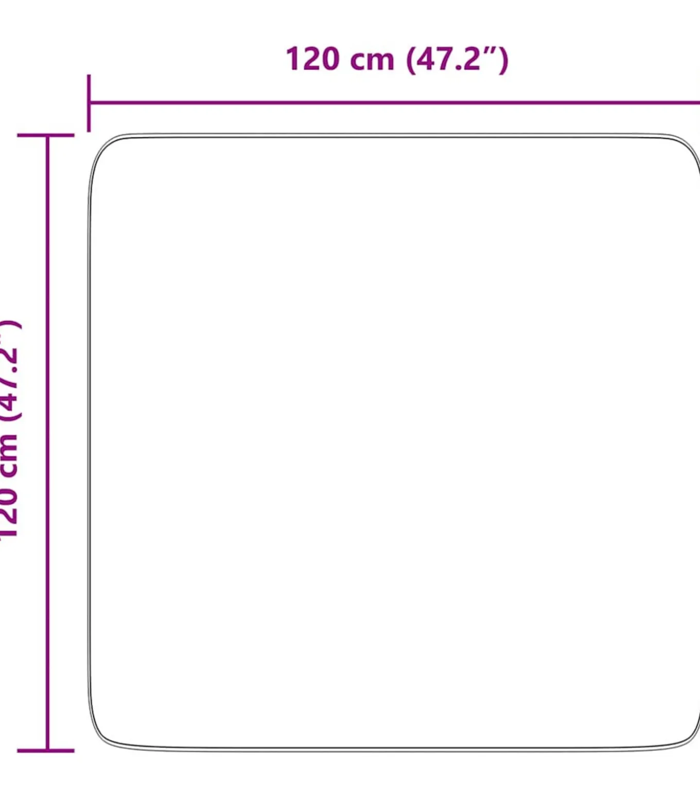 Hoogpolig vloerkleed NAVARRA 120x120 cm polyester lichtgrijs