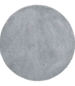 Hoogpolig vloerkleed NAVARRA 200x200 cm polyester lichtgrijs