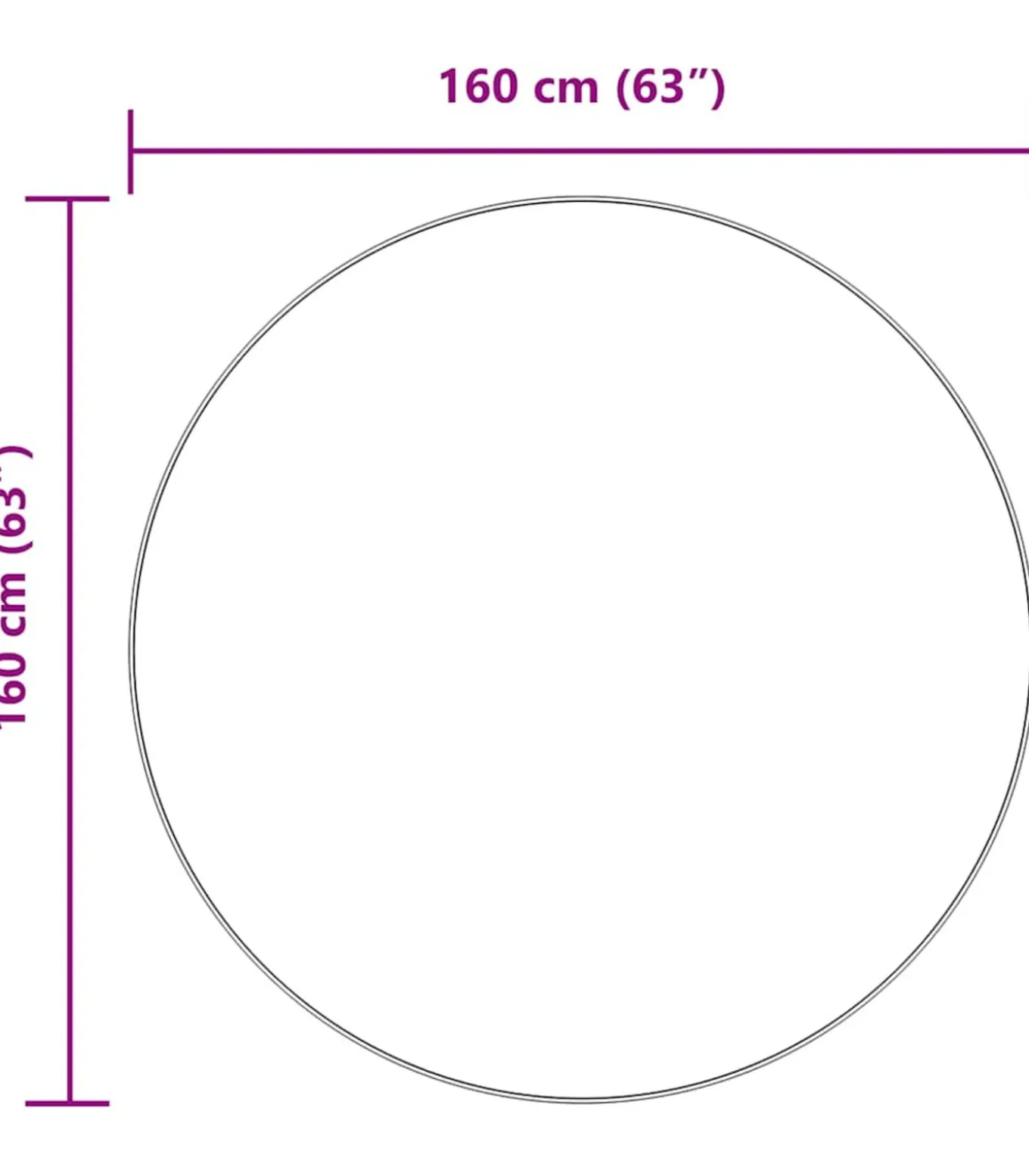 Hoogpolig vloerkleed NAVARRA 160x160 cm polyester zwart