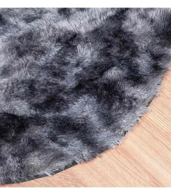 Hoogpolig vloerkleed NAVARRA 100x100 cm polyester donkergrijs