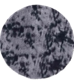 Hoogpolig vloerkleed NAVARRA 120x120 cm polyester donkergrijs