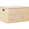 Houten kist met deksel&handvatten 40x30x23cm massief grenenhout
