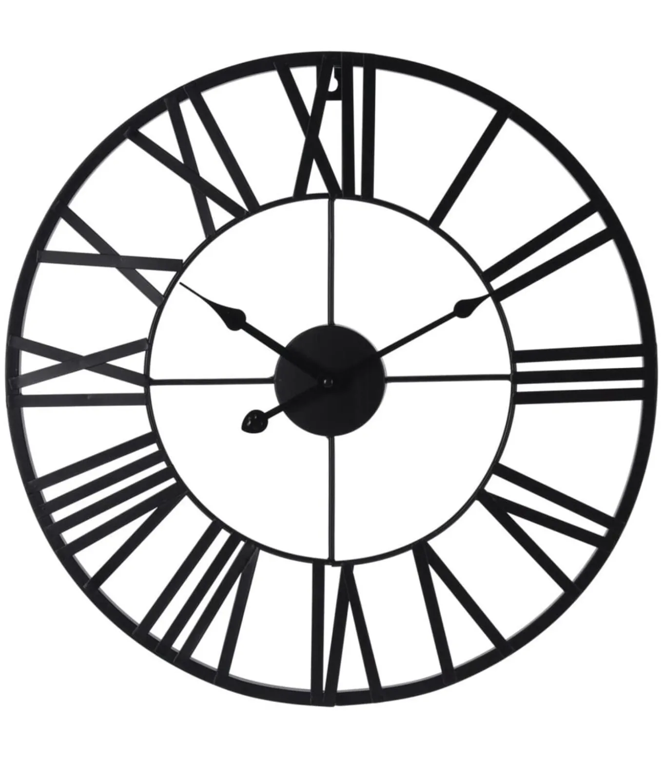 H&S Collection Wandklok Romeinse cijfers zwart