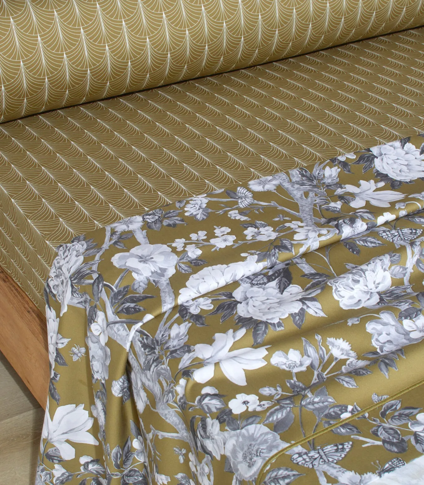 IMPERIAL Olive - Laken Satijn katoen