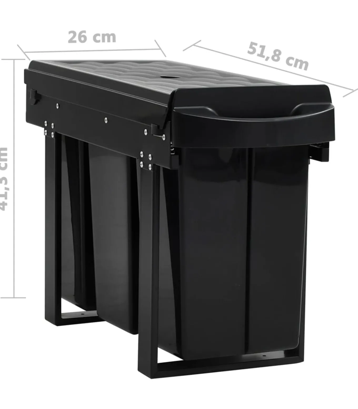 Inbouwprullenbak uittrekbaar soft-close 36 L