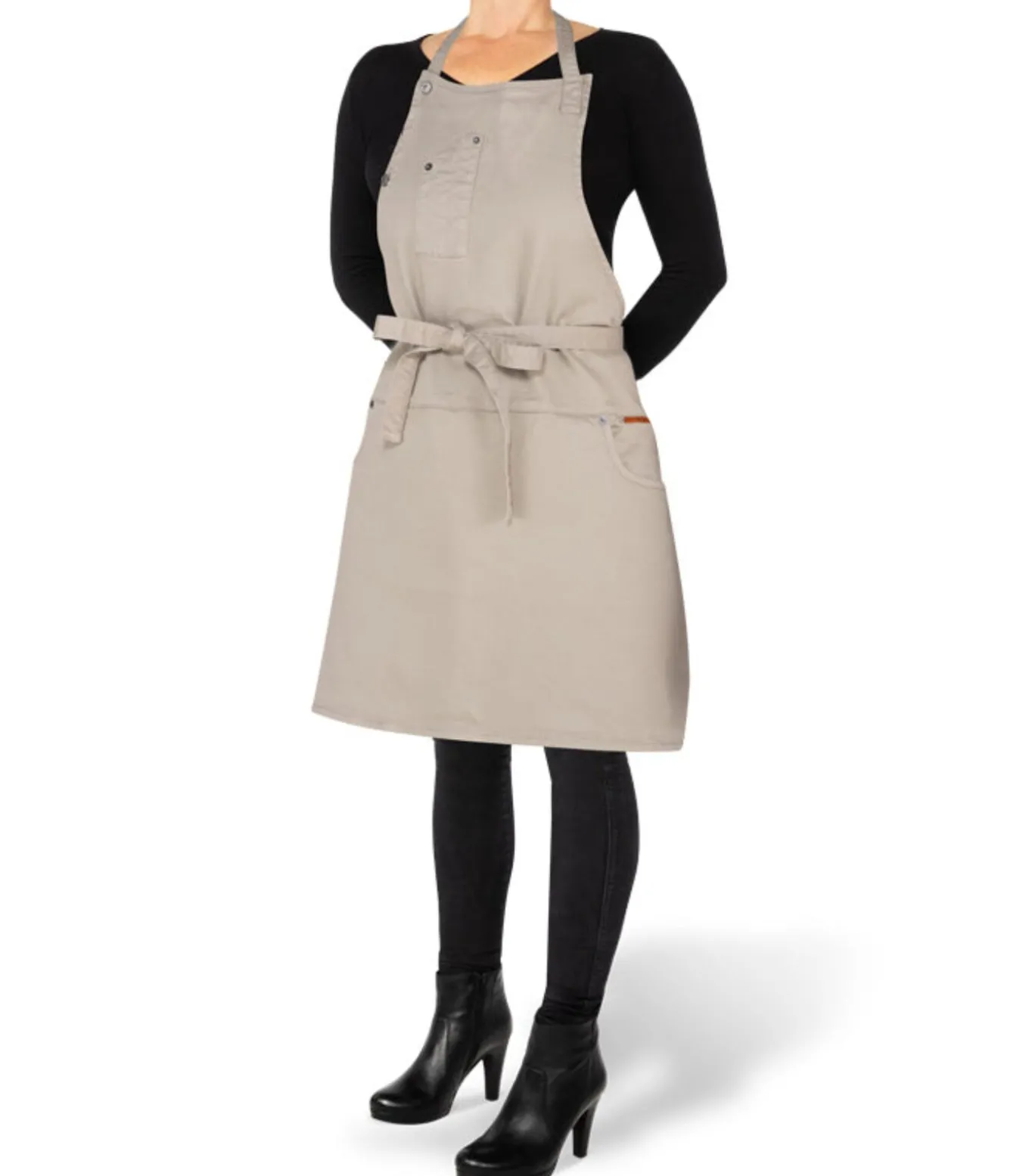 Indigo jeans - Barbecue- of keukenschort - 5 zakken - Beige