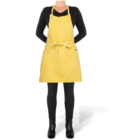 Indigo jeans - Barbecue- of keukenschort - 5 zakken - Geel