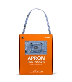 Indigo jeans BBQ of keukenschort licht blauw katoen 5 zakken